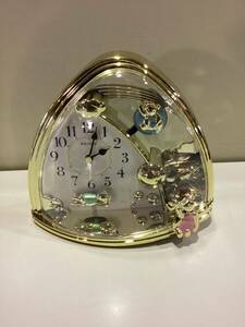 309【美品】リズム　RHYTHM 置き時計 アナログ式　振り子時計　