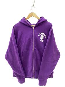 A BATHING APE◆ジップパーカー/L/コットン/パープル/無地/001ZPJ301018M