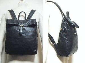 極上:Anti-Forme Design(アンチフォルムデザイン).レザー リュック(黒/上質.牛革/口折れ式/H32W27D10/ビジネス.トラベル/luggage aoki)