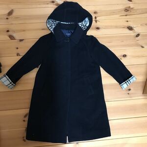 超美品！バーバリー BURBERRY LONDON アンゴラ　ウールコート 120A 紺 ネイビー 子供服 キッズ 紺 ネイビー