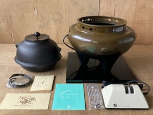 未使用　風炉型電熱器　野々田商店　朝鮮風炉釜セット　茶道具　しきの釜