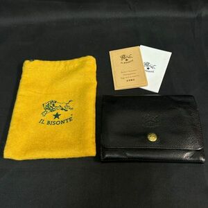 FDc279Y06 IL BISONTE イルビゾンテ 黒 ブラック 革製 財布 二つ折り財布 カーフレザー イタリア製 ウォレット
