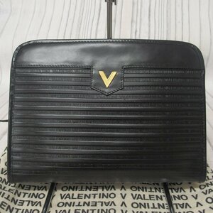 f002 2Fbag 美品 マリオヴァレンティノ MARIO VALENTINO メンズ クラッチバッグ セカンドバッグ 黒 ブラック