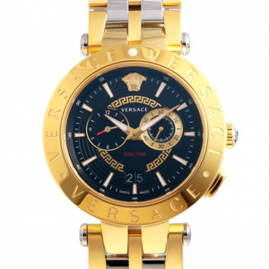ヴェルサーチ Versace Vレース デュアルタイム VEBV00519 ブラック文字盤 新品 腕時計 メンズ