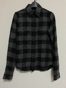 Pledge プレッジ チェックシャツ ブラック×グレー　サイズ46