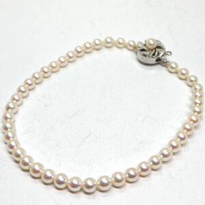 テリ良し!!《アコヤ本真珠ブレスレット》M 6.4g 約4.0-4.5mm珠 約19.5cm pearl bracelet ジュエリー jewelry DA0/DA0