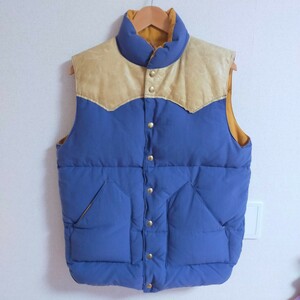 Rocky Mountain Featherbed ロッキーマウンテンフェザーベッド WAREHOUSE ウエアハウス別注 ダウンベスト レザーヨーク L パープル