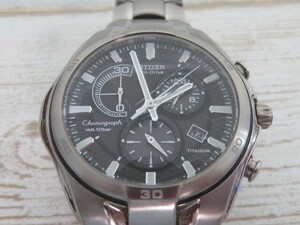 ★CITIZEN H570-S030757 腕時計 Eco-Drive ソーラー アナログ デイト クロノグラフ シチズン エコドライブ 動作品 94689★！！