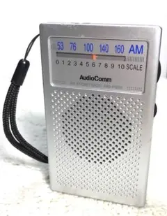オーム電機 RAD-P326S-S AM専用ポケットラジオ 電池付