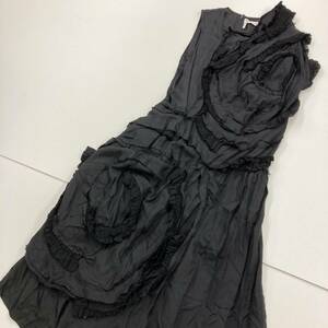 薔薇と血 AD2014 COMME des GARCONS 15SS フリル装飾 ノースリーブ ワンピース ブラック 黒 XS コムデギャルソン ドレス archive 2030471