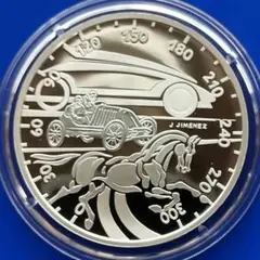 フランス　2000年 20世紀ー科学の進歩シリーズ「自動車の世紀」10フラン銀貨