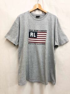POLO JEANS CO. RALPH LAUREN ポロジーンズ ラルフローレン Tシャツ 国旗柄 グレー USA製 アメリカ製 メンズL