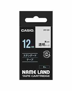 【中古】カシオ ラベルライター ネームランド 純正 テープ 12mm XR-12X 透明に黒文字