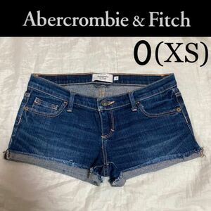 １回着新品同様☆Abercrombie & Fitch ストレッチデニムショートパンツ ロールアップデニムショートパンツ XS アバクロンビー&フィッチ