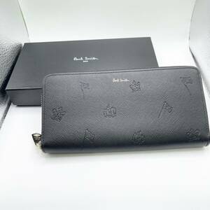 6397【美品】Paul Smith 長財布 レザー BLK メンズ ローイング PSC955 ポールスミス