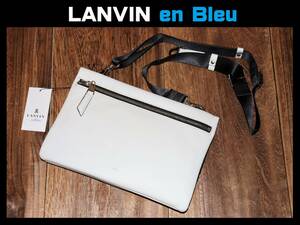 送料無料 特価即決【未使用】 LANVIN en Bleu ★ レザーショルダーバッグ ★ ランバン オン ブルー 日本製 税込定価2万6400円 532102