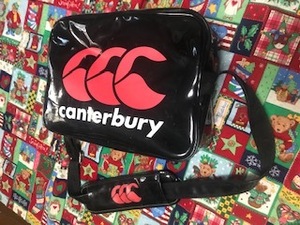 ラグビー★カンタベリー☆エナメルバッグ☆USED☆黒☆Canterbury of NZ☆USED