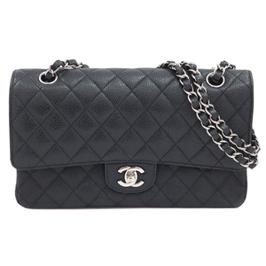 【栄】シャネル CHANEL バッグ マトラッセ25 A01112 チェーンショルダー キャビアスキン BK 女性 19番 保証書 袋 箱