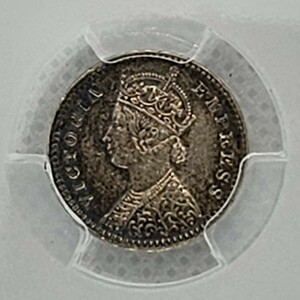 PCGS India British Incse 1886年　稀少アンティークコイン コイン アンティークコレクション イギリス 硬貨 古銭