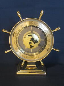 ☆SEIKO セイコー「舵輪型 世界時計 クォーツ 置時計」中古 稼働品　レトロ