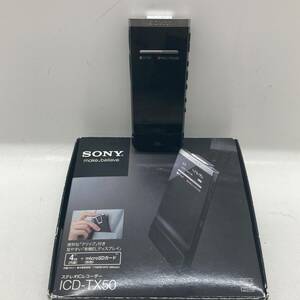 【1円～】SONY ソニー ステレオICレコーダー ICD-TX50 黒 ブラック 通電確認済【中古品】