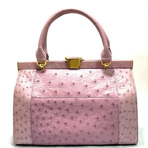 オーストリッチ　ボックス　ハンドバッグ　ダチョウ革　希少　美品　ostrich bag バッグ 