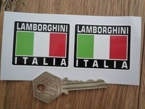 ◆送料無料◆ 海外 ランボルギーニ イタリア Lamborghini 国旗 50mm 2枚セット ステッカー