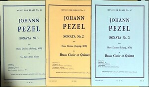 ペーツェル 午前十時の音楽(塔の音楽)より ソナタ 第1,2,3番 (金管アンサンブル スコア＋パート譜) 輸入楽譜 PEZEL Hora Decima: Sonata