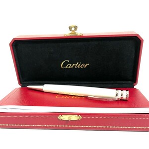 1円スタート Cartier カルティエ　ボールペン　トリニティ　ツイスト式 筆記用具　ホワイト