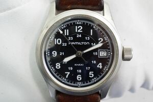 F469 HAMILTON/ハミルトン KHAKI/カーキ メンズ 腕時計 クォーツ ブランド アクセサリー カレンダー付き 純正ベルト SWISS/スイス 不動品