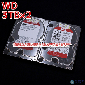 【3T-T26/T29】Western Digital WD Red 3.5インチHDD 3TB WD30EFRX【2台セット計6TB/動作中古品/送料込み/Yahoo!フリマ購入可】