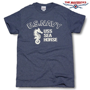 Tシャツ L メンズ ミリタリー アメカジ 米海軍 NAVY サブマリン モデル MAVERICKS ブランド 杢ネイビー