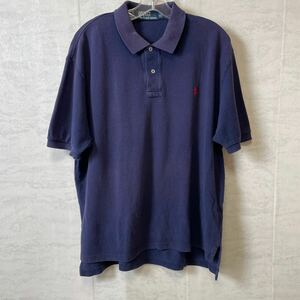 ポロシャツ Polo Ralph Lauren 半袖ポロシャツ ネイビー ポロバイラルフローレン サイズXL メンズ古着