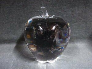 A5724 スチューベン クリスタルガラス アップル 林檎 オブジェ 1.1kg