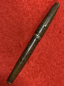 プラチナ万年筆　革巻きタイプ　PLATINUM18　ペン先１８K　細軟　ビンテージ