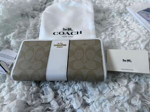 109 新品 COACH コーチ 長財布 シグネチャー ラウンドファスナー F54630