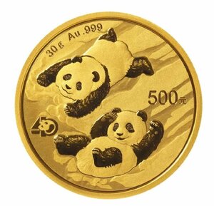 [保証書・カプセル付き] 2022年 (新品) 中国「パンダ」純金 30グラム 金貨