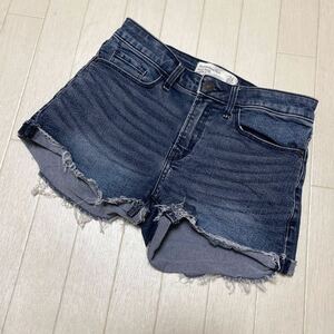 3562★ Abercrombie&Fitch MID RISE アバクロンビー&フィッチ デニムパンツ ジーンズ ショートパンツ 24/00 レディース ブルー