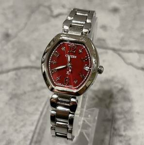 美品 Citizen Xc H058 T019102 シチズン レッド 腕時計