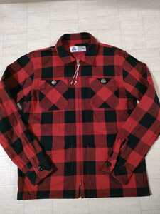 サイズ：M　美品　日本製　CHALLENGER （チャレンジャー） BUFFALO CHECK ZIP SHIRT チェックジップシャツジャケット メンズ アウター　