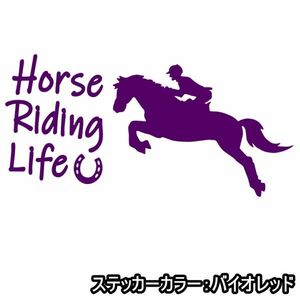 ★千円以上送料0★20×10cm【乗馬生活-Horse Riding Life】乗馬、競馬好きにオリジナルステッカー(2)