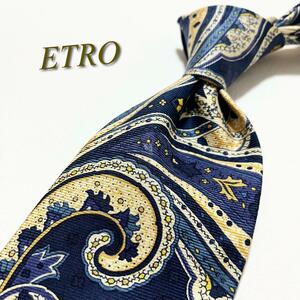 【美品】ETRO エトロ ネクタイ ペイズリー柄 シルク100% イタリア製 総柄 パターン柄 スーツ ハイブランド 高級 ブランドロゴ メンズ
