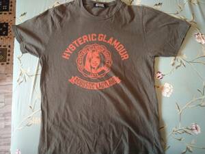 HYSTERIC GLAMOUR プリントTシャツ:サイズL モスグリーン系