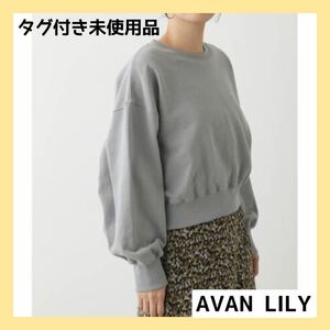 AVANLILY アヴァンリリィ　カラースウェットプルオーバー　トップス　スウェット　トレーナー　ブルー　春カラー　カジュアル　ジーンズ