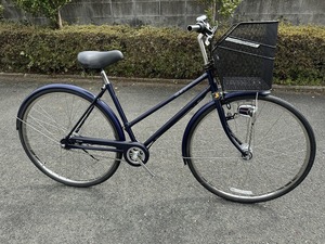 デッドストック　丸石サイクル　テイクオフ　27型内装4段　自動点灯ライト　ハンドルロック　147ｃｍ～　マッドネイビー系