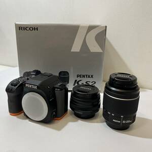 【TF0412】美品 RICOH PENTAX K-S2 BK×OR WZOOM KIT デジタル一眼レフカメラ 18-50mm F4-5.6 50-200mm コレクション 光学機器 1円〜