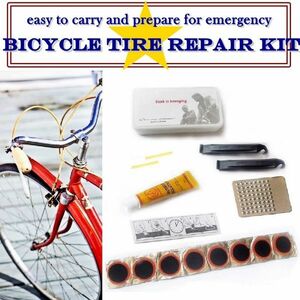 自転車用 タイヤリペアキット パンク修理 リペアパッチ 小型ケース入り（A01777)