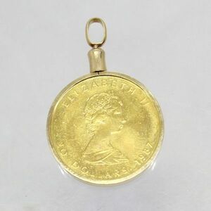 ◎中古美品◎１８金枠　2分の1オンス　純金コイン　ペンダント