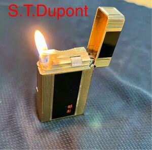 S.T.Dupont デュポン　ライター　 都彭　動作確認済み　良好　ライター ガスライター 喫煙具 ゴールド ブラック 