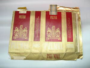 レア レトロ 海外 アメリカ 1970年代 古い煙草 たばこ パッケージ PALL MALL パーラメール シガレット 紙 ラベル ビンテージ 金×赤